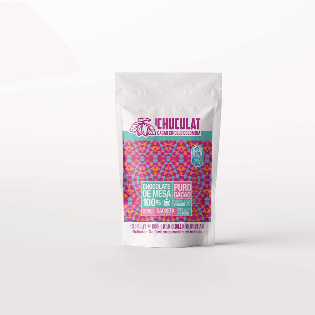 Chocolate Oscuro 100% Puro Cacao – Origen Caquetá (200g)